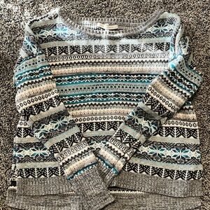 Victoria’s Secret Fair Isle Blue and Grey Sweater